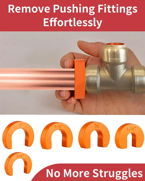 Vorhixa 12-piece pipe deburring and depth gauge set with orange U-ring gauges for 1/4–1 in pipes