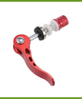 Red quick release skewer from 2 Pack 6mm Aluminum Alloy Bicycle Seat Post Quick Release Skewers With 60mm Length No Tools Needed.