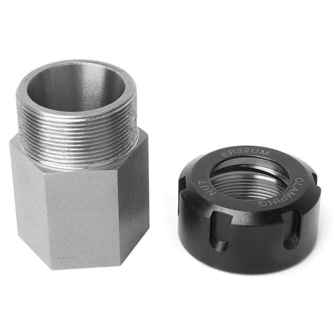 ER32 Collet Block for Lathe and CNC Engraving Machines, Chuck Collet Holder with Hex Block shown upright