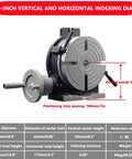 10 Inch Heavy Duty Shop Rig Rotary Table Divider And Precision Indexing Head For Milling Machines featuring vertical and horizontal indexing dials.