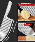 Hong Won crinkle-cut knife, stainless steel kitchen cutter for crinkle potato and vegetable slices