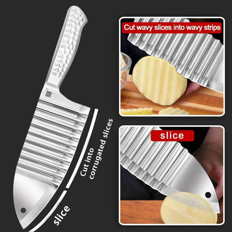 Hong Won crinkle-cut knife, stainless steel kitchen cutter for crinkle potato and vegetable slices