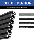 4 Pack 20100 T Slot Aluminum Extrusion 500mm Black With Corner Bracket Kit For Do It Yourself Diy Projects And Custom Framing Or CNC And 3D Printer Builds, 20100 aluminum alloy, black, 500mm