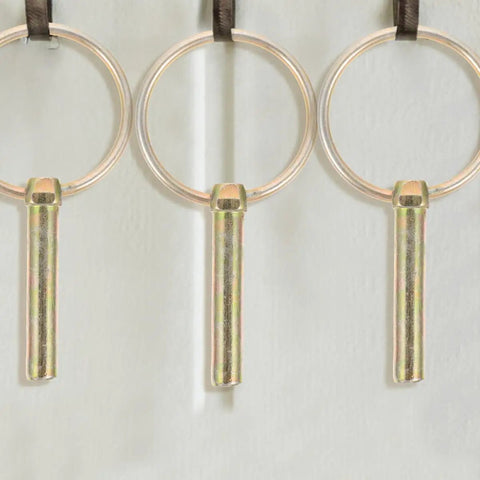 Heavy Duty Galvanized Lynch Pins With Ring Kit For Trailers And Farm Equipment shown on a white background