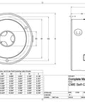 Technical drawing of 8 Inch 3 Jaw Self Centering Lathe Chuck With D1 6 Camlock Backing Plate Scroll Style Two Piece Reversible Jaws