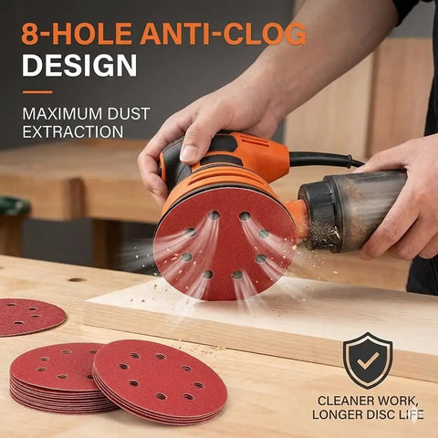 5 Inch 8 Hole Fine Grit Sanding Discs Pack 100 with 400 800 1000 1500 2000 Grits 20 pieces each on orbital sander