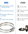 Comparison of Hose Clamp Set Stainless Steel Adjustable Five Pack For Five And A Half To Six And A Half Inch Range with others