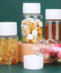 50 Pack Clear 5Ml Plastic Lab Bottles With Wide Mouth Caps For Reagents, Samples And Liquid Storage, transparent cylindrical bottles