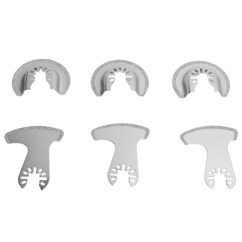 6 Piece Segment Oscillating Blades Set For Multitool Saw Carbide Blades displayed on white background