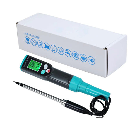 2 In 1 Soil EC And Temperature Meter With IP67 Waterproof Probe Portable Digital EC Tester For Gardeners And Farmers