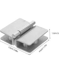 Stainless Steel Glass Door Hinge Set For Cabinets And Shower Enclosures, All Weather Heavy Duty Glass Clamp Hardware, Built To Last Bathroom Cabinet Cupboard Hinges For Glass Doors, 5.3cm x 4.5cm