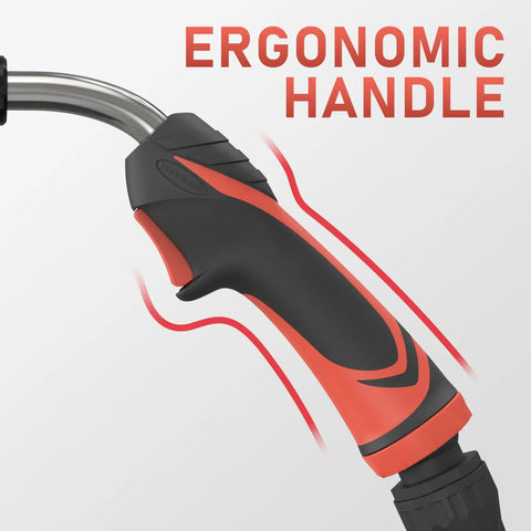 Close-up of ergonomic handle on 15ft 250 Amp MIG Welding Gun Stinger Replacement For Miller M25 169598 Fits Millermatic 212 And 252