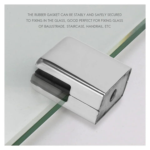 8 Pack 304 Stainless Steel Glass Clamps For Balustrades And Staircases, flat back bracket securing glass panel