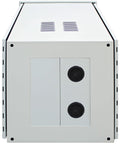 Roll Out Your Setup With This Tough As Nails 18U Outdoor Cabinet That Handles Mother Nature Like A Boss While Keeping IP55 Weatherproof Protection For Every Network Device Floor Mount Rack Includes Dual Doors Fan And Tight Lock Mechanism, front view.
