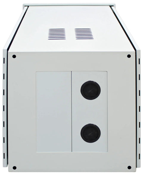 Roll Out Your Setup With This Tough As Nails 18U Outdoor Cabinet That Handles Mother Nature Like A Boss While Keeping IP55 Weatherproof Protection For Every Network Device Floor Mount Rack Includes Dual Doors Fan And Tight Lock Mechanism, front view.
