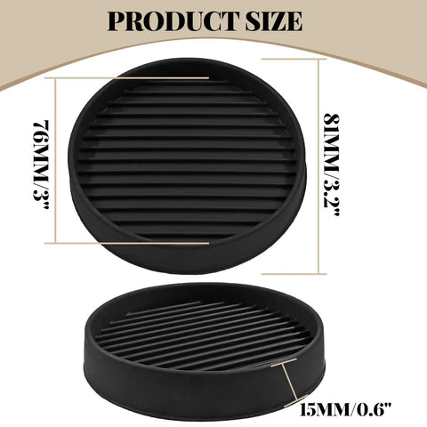 Four Pack Three Inch Round Rubber Furniture Caster Cups Delivering Real Floor Defense With Scratch Safe Cushioning And Dead Stop Grip dimensions.