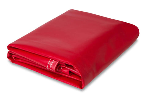 Heavy Duty Waterproof Vinyl Tarp With Rustproof Grommets For Truck Covers, Construction, Farm Equipment And Outdoor Protection, Red 8x10 Feet Tarpaulin folded