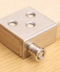 Easy Install Stainless Steel Hidden Right Angle Hinge For Cupboard And Cabinet Doors Rotatable With Screws Includes 2 Pack Of Hardware Fittings In Silver Finish 35 By 32.5 Mm installed on wood surface