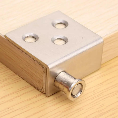 Easy Install Stainless Steel Hidden Right Angle Hinge For Cupboard And Cabinet Doors Rotatable With Screws Includes 2 Pack Of Hardware Fittings In Silver Finish 35 By 32.5 Mm installed on wood surface
