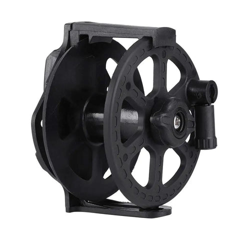 Split Type Wire Reel For Your Spearfishing Gun With Foldable Handle Underwater Speargun Reel Built From Lightweight Nylon No Fuss Disassembly Base Fits Wooden Body Guns Includes Base And Screws