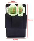 Gy6 6 Pin AC CDI Box Fits 49cc To 250cc Scooters ATVs Dirt Bikes Go Karts And Mopeds With dimensions shown on connectors.