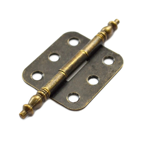 Top Shelf Vintage Folding Hinges With Screws Rock Solid Antique Bronze Zinc Alloy Hardware For Diy Projects Wooden Crates Cabinets And Keepsake Cases Easy Peasy Install And Dang Fine Finish close-up of hinge detail