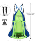 Two In One Kids Detachable Hanging Chair Swing Tent Set For Outdoor And Indoor Play, 52" play tent, 330 lbs, green