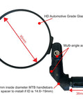 Big Bar End Mirror For E Bikes With Automotive Grade Glass Delivers Crystal Clear View On Left Or Right Fits Most 14.8 To 23 Mm Handlebars