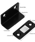 Cabinet Door Magnetic Catch With Suction Stop No Drill Easy Install L Shaped Steel Magnet showing dimensions