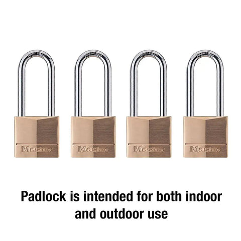 Tough Brass Padlock With Solid Brass Body And Hardened Steel Shackle One And Five Sixteenths Inch Wide Keyed Alike Four Pack