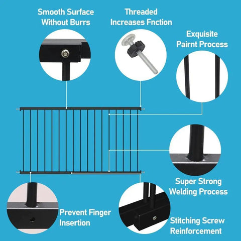 Extra Wide White Window Safety Guard For Kids And Pets No Drill Easy Install Tension Security Gate detail illustration