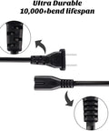 AC Power Cord Cable Replacement For Digital Pianos And Workstations Including KR-370 XP-50 MT-300S DCP-901 DCP-911 plug details