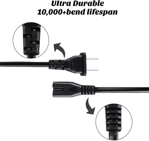 AC Power Cord Cable Replacement For Digital Pianos And Workstations Including KR-370 XP-50 MT-300S DCP-901 DCP-911 plug details
