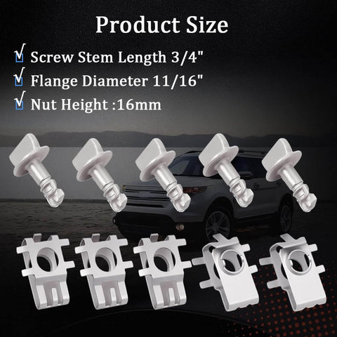 Five Pairs Engine Cover Retainers And Shield Thumb Pins With Screws And Nuts Replacement Clips That Drop In And Fit Ford F150 Edge And Explorer W716006S439 BB5Z00817A