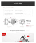Technical schematic of Heavy Duty Stainless Steel Hydraulic Hinge Set for Cabinets and Furniture, dimensions marked in mm