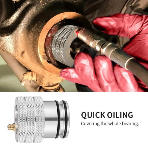 Image showing 39mm Wheel Bearing Grease Tool in use for Can Am Maverick X3, demonstrating easy grease application on wheel bearings.