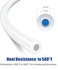 PTFE Teflon Tubing 5ft Long, 2mm ID X 4mm OD For 1.75mm Filament Bowden 3D Printers, Translucent, Extreme Temperature Range -454F To 500F