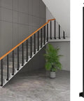 Heavy Duty Metal Hand Railing Spindles With Rock Solid Square Stair Balusters And Two Hundred Seventy Degree Pivot Bracket For Top Shelf Porch Deck Banisters Indoors Or Outdoors Ninety Centimeters One Pack on modern staircase.