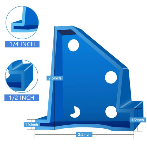 20 Pack Flooring Spacers for Laminate and Wood Installations, 1 Quarter Inch and 1 Half Inch Gaps, blue triangular design