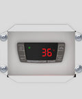 Built Like A Tank Heavy Duty Commercial Milk Cooler Refrigerator For Schools And Cafeterias With Smooth Heavy Duty Casters 12 Crate Stainless Steel Beverage Chiller Etl Certified Control panel displaying 36°F.