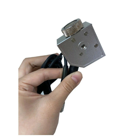 Hand holding 3 Axis Piezoelectric Accelerometer Vibration Meter With 3D Velocity Vibrometer Gauge, Data Logger, And 10 Hz To 10 kHz Range, ISO 2954 Compliant Pro Grade Diagnostic Gear For Rotating Machinery, Detects Misalignment And Out Of Balance.