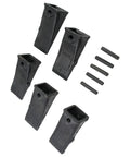 5X X156L Bucket Teeth Kit With 156LPN Long Pins For 156 Series Excavators And Skid Steers Beefy Teeth And Adapters TX156 6716001 1914210182 Compatible With Backhoes Mini Excavators And Tractor Style Machines