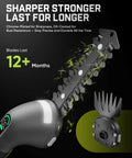 Z10 Pro Cordless Hedge Trimmer With 6 Inch Shrubbery Trimmer And 3.5 Inch Grass Shear, chrome blades, 12+ months durability