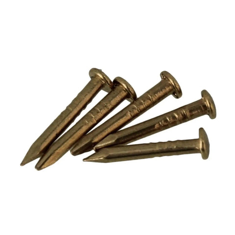 Antique Brass Furniture Miniature Nails Round Head Pack Of 100 In 8 To 12 mm Size Range With 12 By 1.5 mm And 15 By 3 mm For Wood Restoration And Diy Projects, Sturdy Brass Nails For Classic Vintage Look