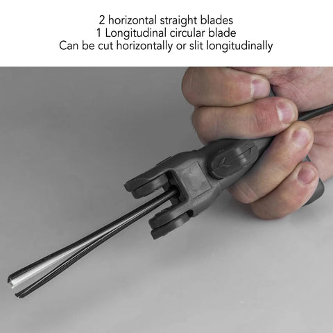 Pro Grade Fiber Optic Cable Stripper Tool For Loose Tubes And Outdoor Drop Cables, Horizontal Cut And Longitudinal Slit, Adjustable Blade Depth For Clean, Damage Free Outer Sheath Removal On 2mm To 3mm Indoor Cables.