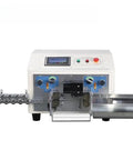 Premium Fully Automatic CNC Wire Stripper And Cutter For Electronic Core Cables High Precision Stripping Machine front view with control panel.