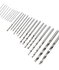 Micro Drill Bit Set For Jewelry And Watches, Precision Straight Shank Mini Bits For Power Tools displayed in a row