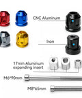 Classic Premium Heavy Duty Motorcycle Handlebar End Weight Sliders In Sleek Black, CNC aluminum and iron construction, 17mm size.