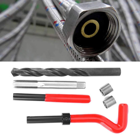 Thread Repair Kit 17Pcs M11 X 1.25 Helicoil Internal Thread Repair Kit For Aluminum And Metal tools and inserts displayed