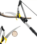 14.5Ft Pole Saw And Pruner 2-In-1 Extendable Long Handle Tree Trimmer in action, cutting a high tree limb